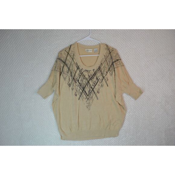 Miss Me Women's Medium Tan Dolman Sleeve Sweater - Picture 1 of 12